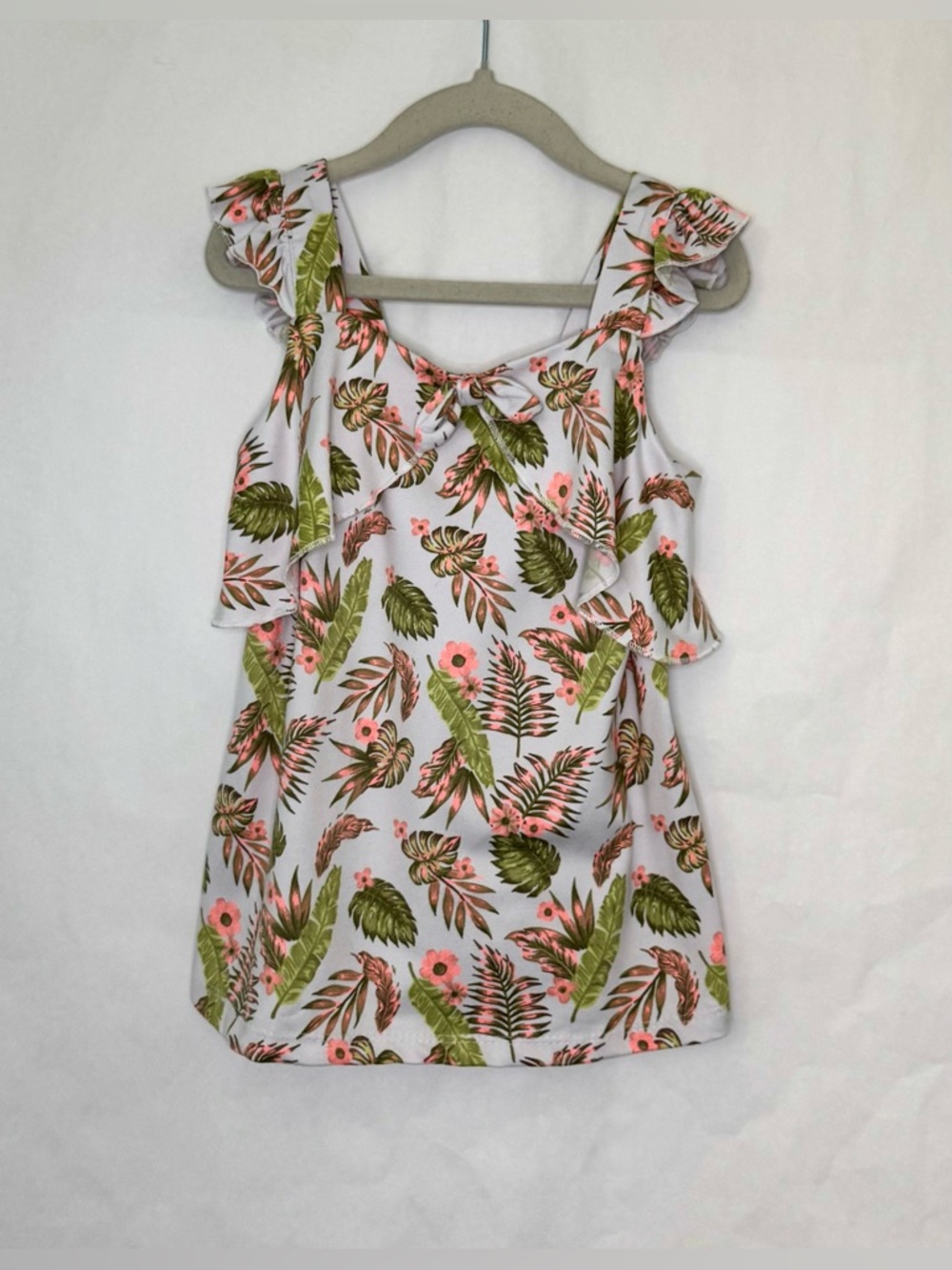 Kids Ruffled Floral Tank Top